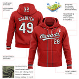 Custom Stitched Red White-Black Baseball Pullover Sweatshirt Hoodie