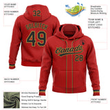 Custom Stitched Red Black-Old Gold Baseball Pullover Sweatshirt Hoodie