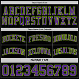 Custom Reversible Black Purple-Neon Green Double Side Sublimation Basketball Suit Jersey