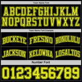 Custom Reversible Black Neon Yellow Double Side Sublimation Basketball Suit Jersey