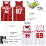 Custom Red White Reversible Double Side Sublimation Basketball Suit Jersey