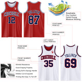 Custom Red Navy-White Reversible Double Side Sublimation Basketball Suit Jersey