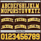 Custom Brown Gold-White Reversible Double Side Sublimation Basketball Suit Jersey