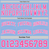 Custom Reversible Pink White-Light Blue Double Side Sublimation Basketball Suit Jersey
