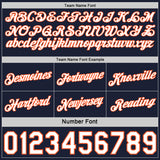 Custom Reversible Navy White-Orange Double Side Star Sublimation Basketball Suit Jersey