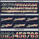Custom Reversible Navy Vintage USA Flag-Cream Double Side Star Sublimation Basketball Suit Jersey