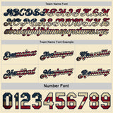 Custom Reversible Navy Vintage USA Flag-Cream Double Side Star Sublimation Basketball Suit Jersey