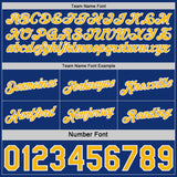 Custom Reversible Royal Gold-White Double Side Star Sublimation Basketball Suit Jersey