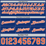 Custom Reversible Royal Orange-White Double Side Star Sublimation Basketball Suit Jersey