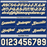 Custom Reversible Royal White-Old Gold Double Side Star Sublimation Basketball Suit Jersey