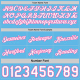 Custom Reversible Pink White-Sky Blue Double Side Star Sublimation Basketball Suit Jersey