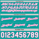 Custom Reversible Pink White-Aqua Double Side Star Sublimation Basketball Suit Jersey