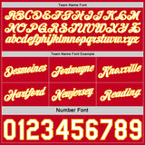 Custom Reversible Red White-Gold Double Side Star Sublimation Basketball Suit Jersey
