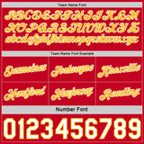 Custom Reversible Red White-Gold Double Side Star Sublimation Basketball Suit Jersey