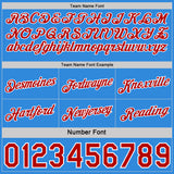 Custom Reversible Red White-Powder Blue Double Side Star Sublimation Basketball Suit Jersey