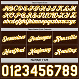 Custom Reversible Brown White-Gold Double Side Star Sublimation Basketball Suit Jersey
