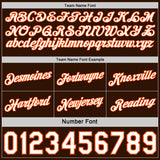 Custom Reversible Brown White-Orange Double Side Star Sublimation Basketball Suit Jersey