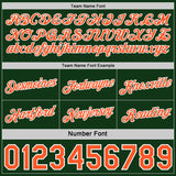Custom Reversible Green Orange-White Double Side Star Sublimation Basketball Suit Jersey