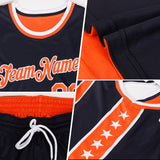 Custom Reversible Crimson Navy-White Double Side Star Sublimation Basketball Suit Jersey