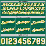 Custom Reversible Kelly Green White-Gold Double Side Star Sublimation Basketball Suit Jersey