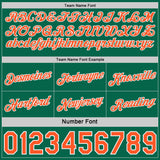 Custom Reversible Kelly Green Orange-White Double Side Star Sublimation Basketball Suit Jersey