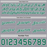 Custom Reversible Kelly Green White-Gray Double Side Star Sublimation Basketball Suit Jersey
