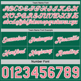 Custom Reversible Kelly Green Medium Pink-White Double Side Star Sublimation Basketball Suit Jersey