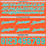 Custom Reversible Orange Aqua-White Double Side Star Sublimation Basketball Suit Jersey
