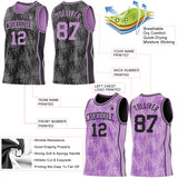 Custom Black-Light Purple Side Panel Stripe Sun Flame Reversible Double Side Sublimation Basketball Set Jersey