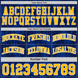 Custom Navy Gold-White Side Panel Stripe Sun Flame Reversible Double Side Sublimation Basketball Set Jersey