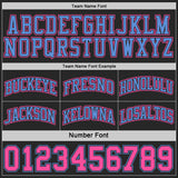 Custom Black Pink-Light Blue Side Panel Geometric Chevron Reversible Double Side Sublimation Basketball Set Jersey