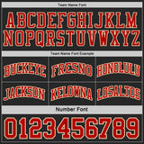 Custom Black Red-Cream Side Panel Geometric Chevron Reversible Double Side Sublimation Basketball Set Jersey