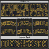 Custom Black-Old Gold Side Panel Geometric Chevron Reversible Double Side Sublimation Basketball Set Jersey