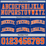 Custom Royal Orange-White Side Panel Geometric Chevron Reversible Double Side Sublimation Basketball Set Jersey