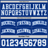 Custom Royal White-Light Blue Side Panel Geometric Chevron Reversible Double Side Sublimation Basketball Set Jersey
