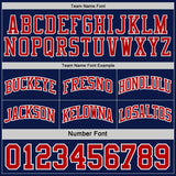 Custom Navy Red-White Side Panel Geometric Chevron Reversible Double Side Sublimation Basketball Set Jersey