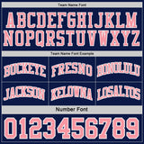 Custom Navy Medium Pink-White Side Panel Geometric Chevron Reversible Double Side Sublimation Basketball Set Jersey