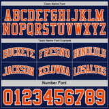 Custom Navy Orange-White Side Panel Geometric Chevron Reversible Double Side Sublimation Basketball Set Jersey