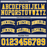 Custom Navy Gold-White Side Panel Geometric Chevron Reversible Double Side Sublimation Basketball Set Jersey