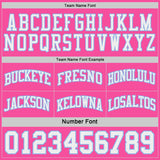 Custom Pink White-Light Blue Side Panel Geometric Chevron Reversible Double Side Sublimation Basketball Set Jersey