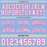 Custom Pink White-Light Blue Side Panel Geometric Chevron Reversible Double Side Sublimation Basketball Set Jersey