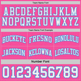 Custom Pink White-Powder Blue Side Panel Geometric Chevron Reversible Double Side Sublimation Basketball Set Jersey
