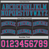 Custom Black Pink-Teal Side Panel Geometric Chevron Reversible Double Side Sublimation Basketball Set Jersey