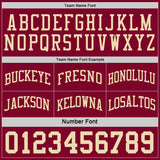 Custom Maroon-Cream Side Panel Geometric Chevron Reversible Double Side Sublimation Basketball Set Jersey