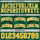 Custom Green Gold-White Side Panel Stripe Sun Flame Reversible Double Side Sublimation Basketball Set Jersey