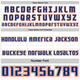 Custom White Royal-Orange Side Panel Stripe Geometric V-Cut Color Block Reversible Double Side Sublimation Basketball Set Jersey