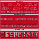 Custom Red Black-White Side Panel Stripe Geometric V-Cut Color Block Reversible Double Side Sublimation Basketball Set Jersey