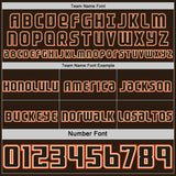 Custom Cream Brown-Orange Side Panel Stripe Geometric V-Cut Color Block Reversible Double Side Sublimation Basketball Set Jersey
