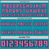 Custom Teal Pink-Black Side Panel Stripe Geometric V-Cut Color Block Reversible Double Side Sublimation Basketball Set Jersey
