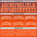 Custom Royal Orange-White Side Panel Stripe Gradient Geometric Honeycomb Reversible Double Side Sublimation Basketball Set Jersey